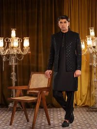 Abdan – Pakistani Open Prince Coat by Ahsan Tariq Couture – view 1