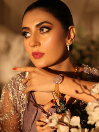 Amara Drape Ensemble – Pakistani Engagement Wear by Ahsan Tariq Couture – view 7