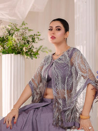 Amara Drape Ensemble – Pakistani Engagement Wear by Ahsan Tariq Couture – view 10