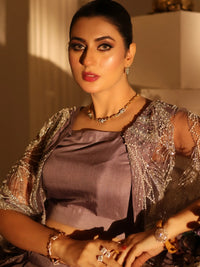 Amara Drape Ensemble – Pakistani Engagement Wear by Ahsan Tariq Couture – view 11