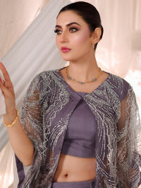 Amara Drape Ensemble – Pakistani Engagement Wear by Ahsan Tariq Couture – view 6