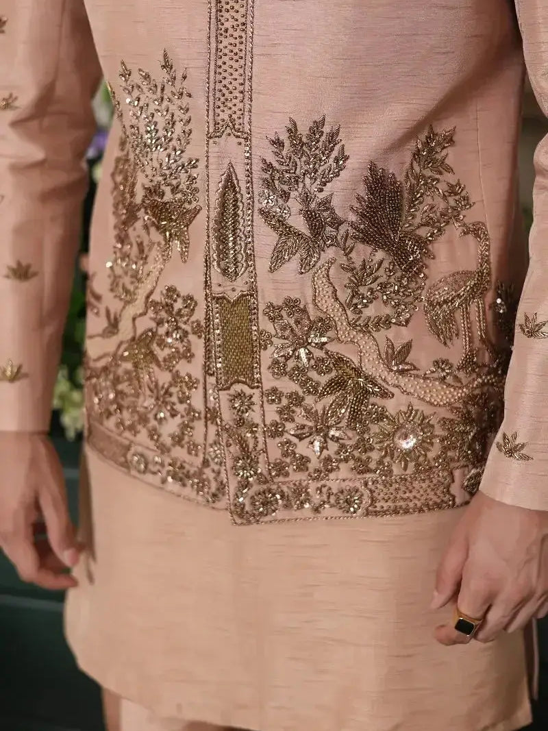 Gulzar-e-Raunaq – Pakistani Prince Coat by Ahsan Tariq Couture – view 5