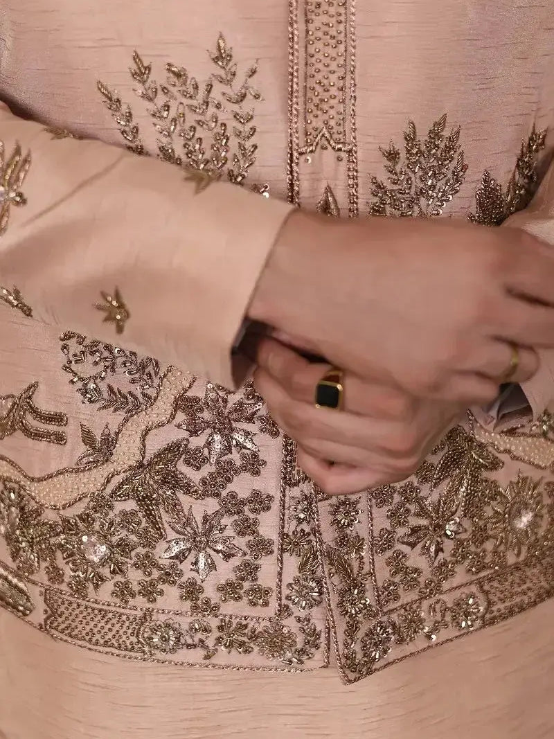 Gulzar-e-Raunaq – Pakistani Prince Coat by Ahsan Tariq Couture – view 7