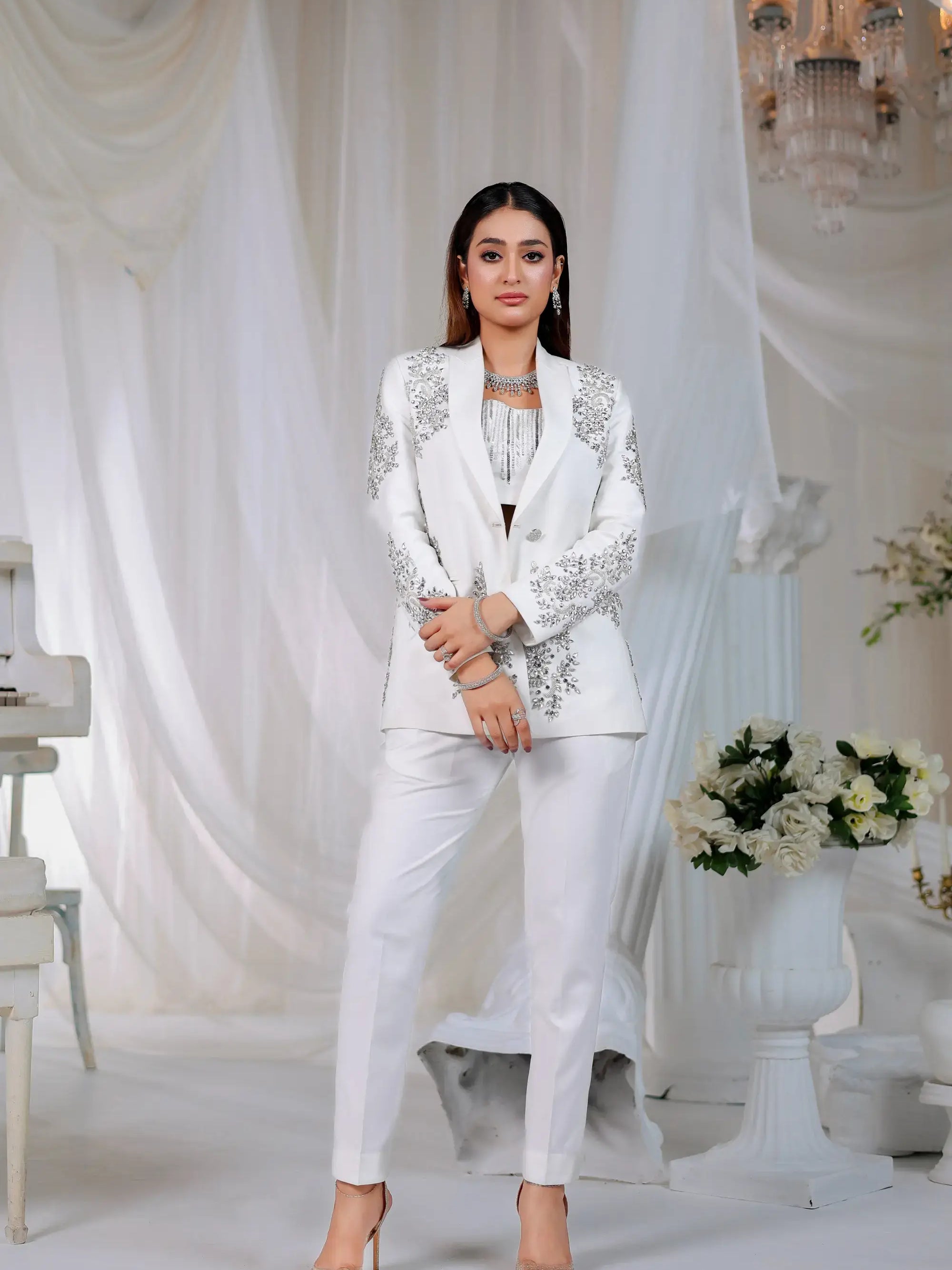 Ivory Radiance – Pakistani Engagement Wear by Ahsan Tariq Couture – view 1