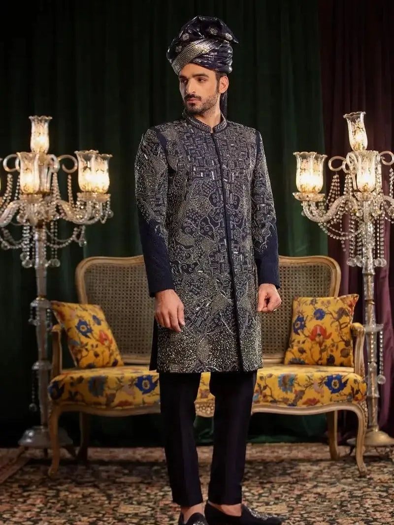 MASTAAN – Pakistani Groom Sherwani by Ahsan Tariq Couture – view 5
