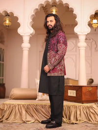 Mirza – Pakistani Groom Sherwani by Ahsan Tariq Couture – view 3