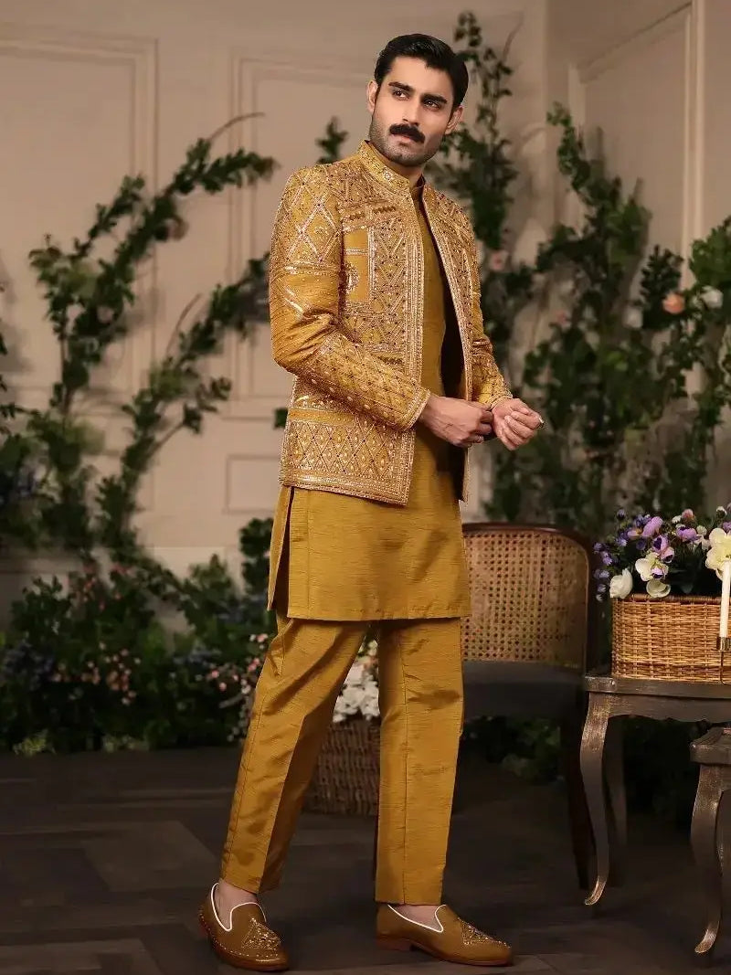 Nishan-e-Manzil – Pakistani Open Prince Coat by Ahsan Tariq Couture – view 4