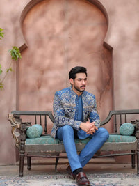 QALB – Pakistani Open Prince Coat by Ahsan Tariq Couture – view 9