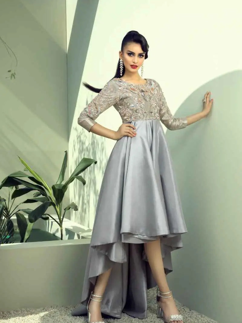 Quicksilver – Pakistani Engagement Wear by Ahsan Tariq Couture – view 1
