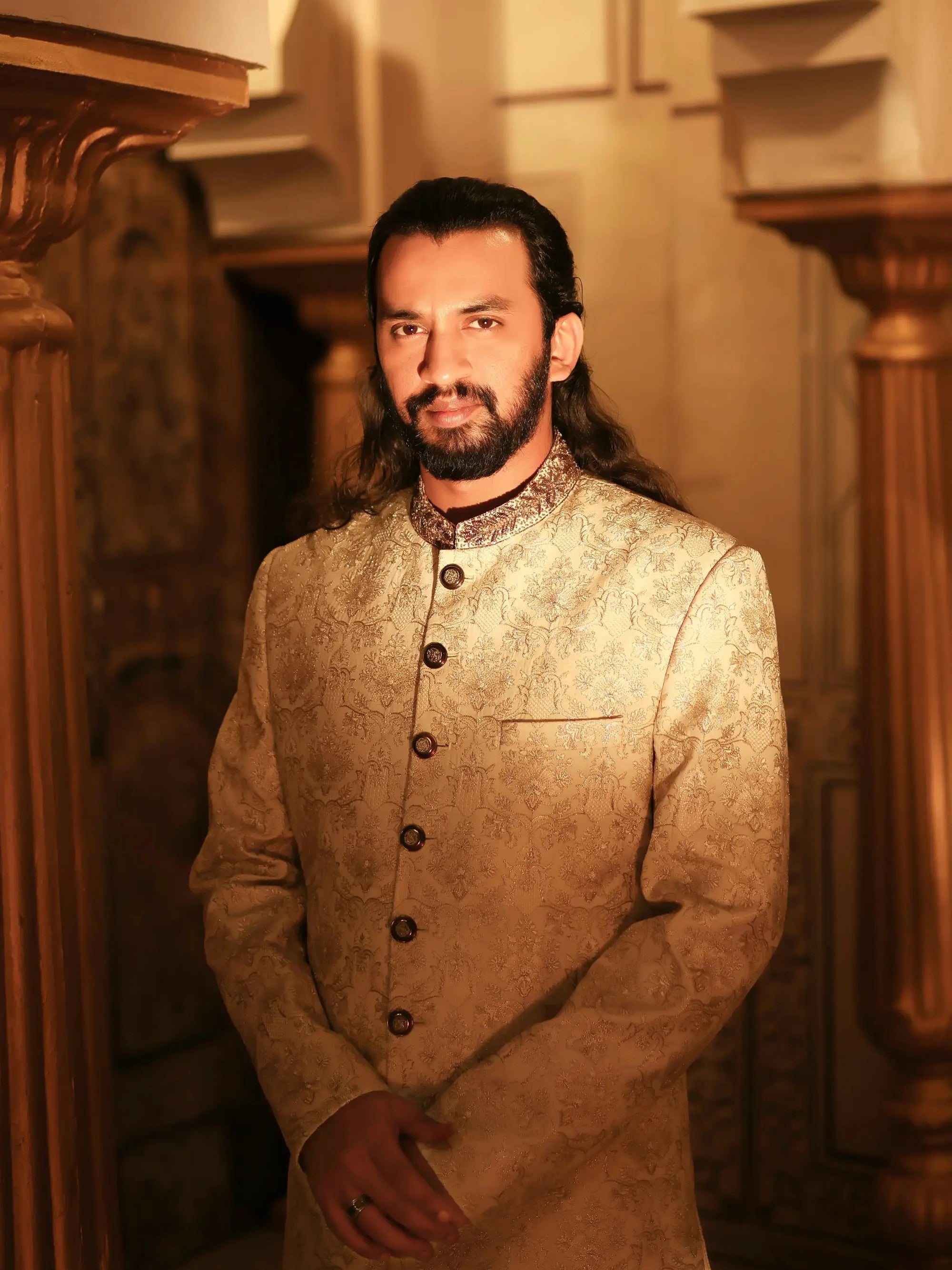 Ranjha – Pakistani Groom Sherwani by Ahsan Tariq Couture – view 4