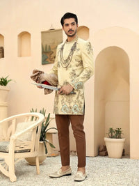 Sahar – Pakistani Groom Sherwani by Ahsan Tariq Couture – view 7