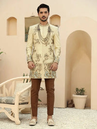 Sahar – Pakistani Groom Sherwani by Ahsan Tariq Couture – view 8