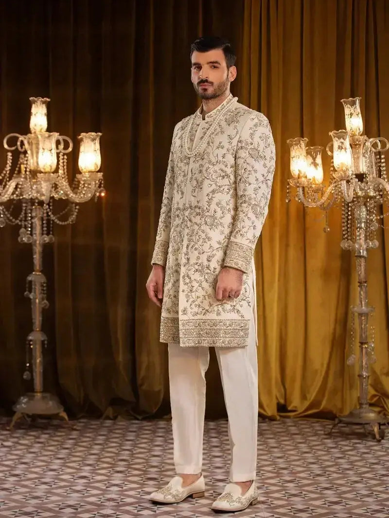 SALEEM – Pakistani Groom Sherwani by Ahsan Tariq Couture – view 1