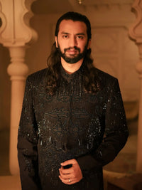 Shahenshah – Pakistani Groom Sherwani by Ahsan Tariq Couture – view 2