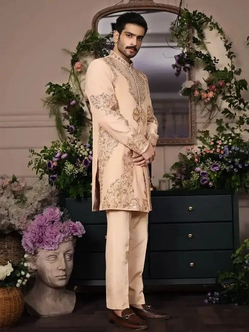 Shairshah – Pakistani Groom Sherwani by Ahsan Tariq Couture – view 6