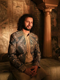Shayar – Pakistani Open Prince Coat by Ahsan Tariq Couture – view 4