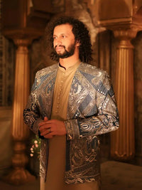 Shayar – Pakistani Open Prince Coat by Ahsan Tariq Couture – view 6