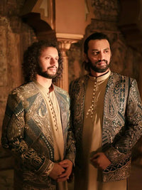 Shayar – Pakistani Open Prince Coat by Ahsan Tariq Couture – view 5