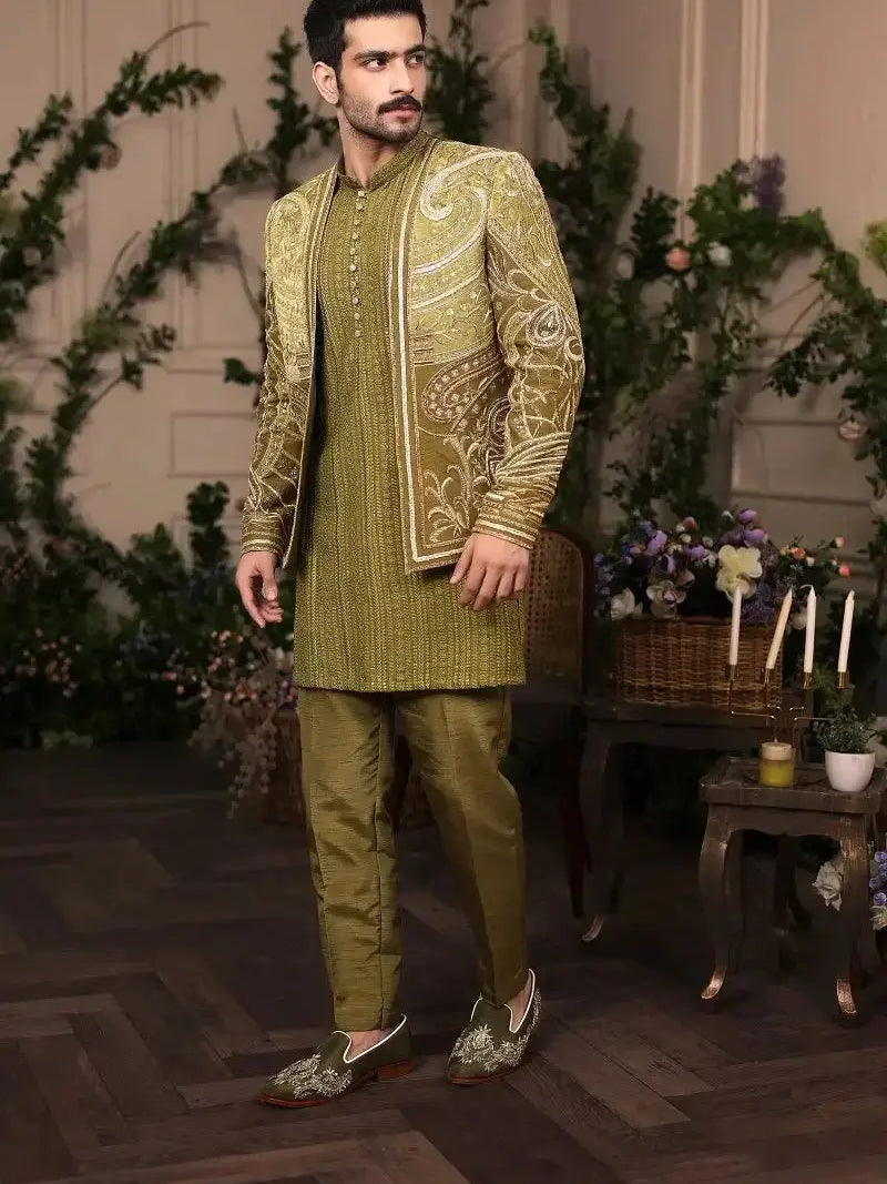 Sherawala Velvet – Pakistani Formal Suit by Ahsan Tariq Couture – view 1