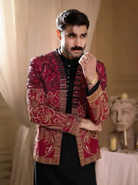 THAKUR SINGH – Pakistani Couture Jacket by Ahsan Tariq Couture – view 2