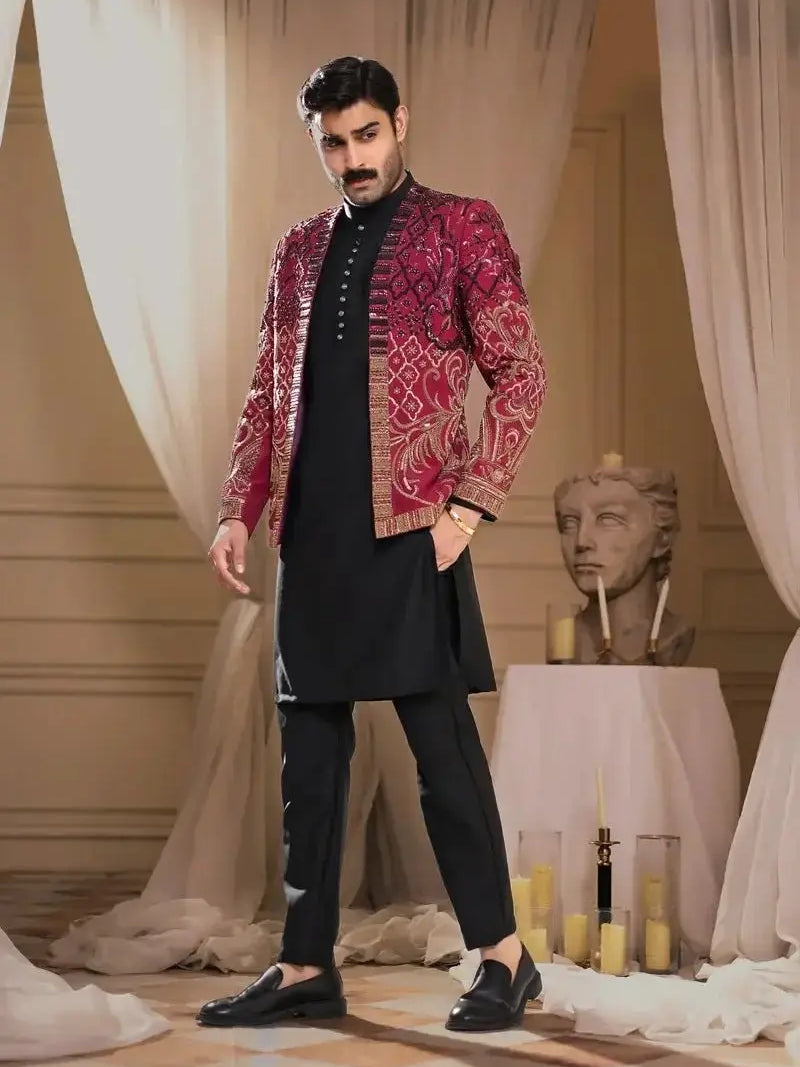THAKUR SINGH – Pakistani Couture Jacket by Ahsan Tariq Couture – view 4