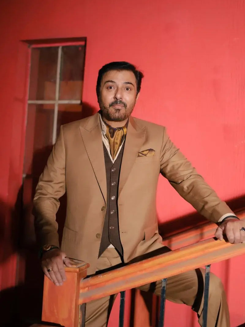 Agha Talish | – Pakistani Designer Waistcoat by Ahsan Tariq Couture – view 7