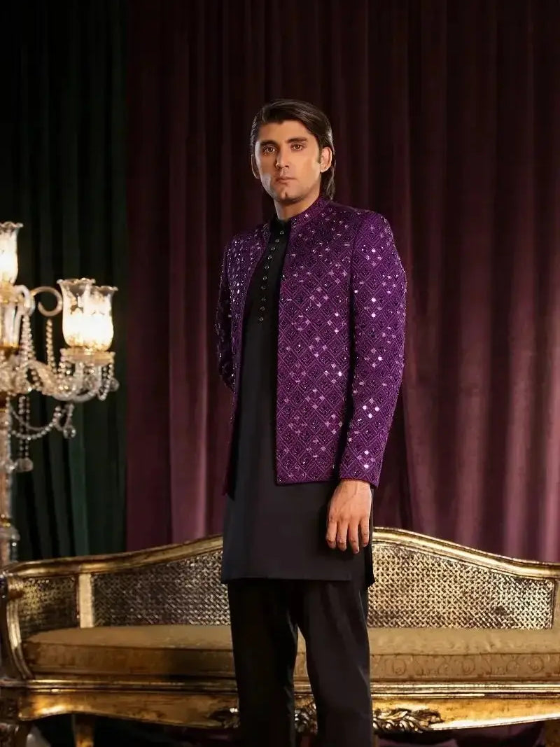 ALAM – Pakistani Formal Suit by Ahsan Tariq Couture – view 2