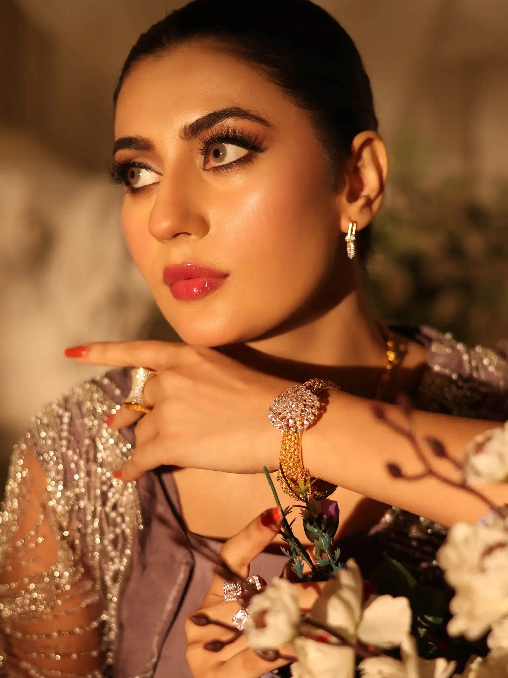 Amara Drape Ensemble – Pakistani Engagement Wear by Ahsan Tariq Couture – view 7