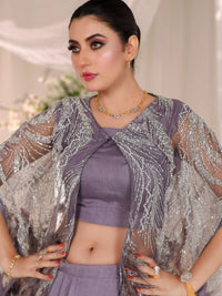 Amara Drape Ensemble – Pakistani Engagement Wear by Ahsan Tariq Couture – view 3