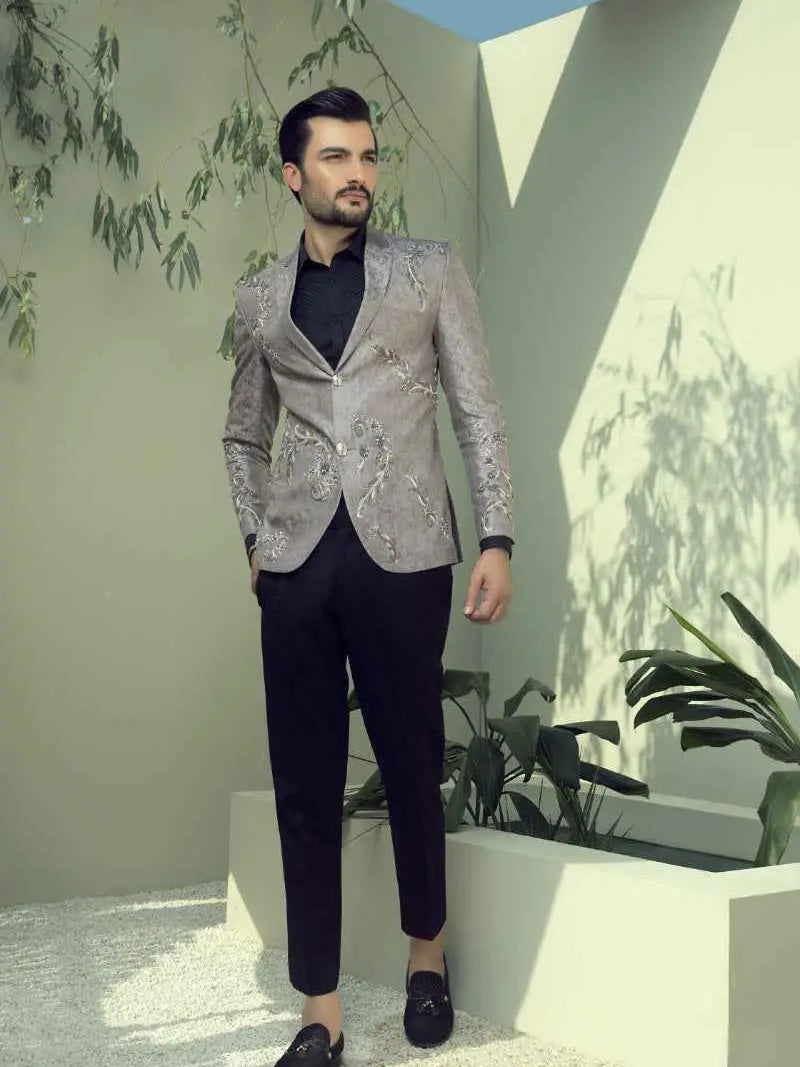 Argentum – Pakistani Formal Suit by Ahsan Tariq Couture – view 1