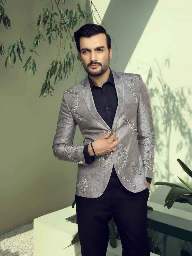 Argentum – Pakistani Formal Suit by Ahsan Tariq Couture – view 2