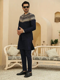 AZRAQ – Pakistani Prince Coat by Ahsan Tariq Couture – view 1