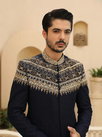 AZRAQ – Pakistani Prince Coat by Ahsan Tariq Couture – view 5