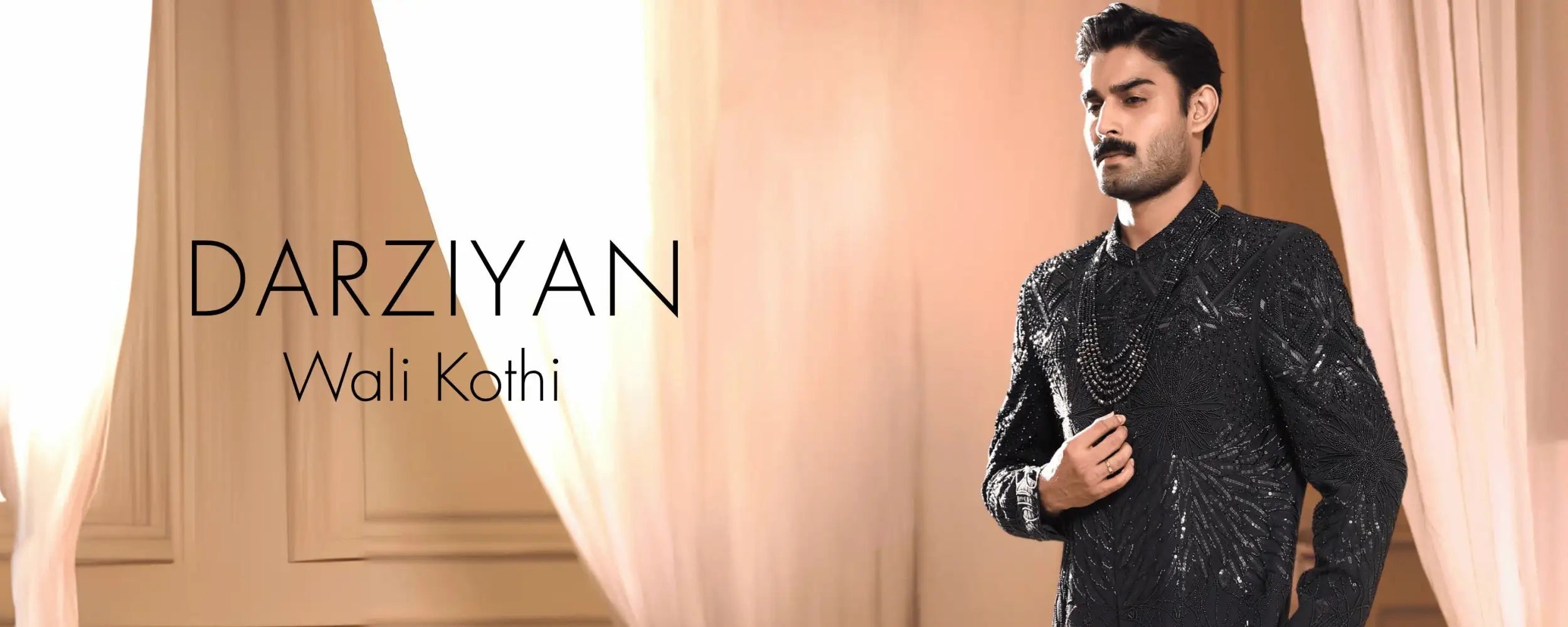 Black embroidered wali kothi jacket by darziyan.