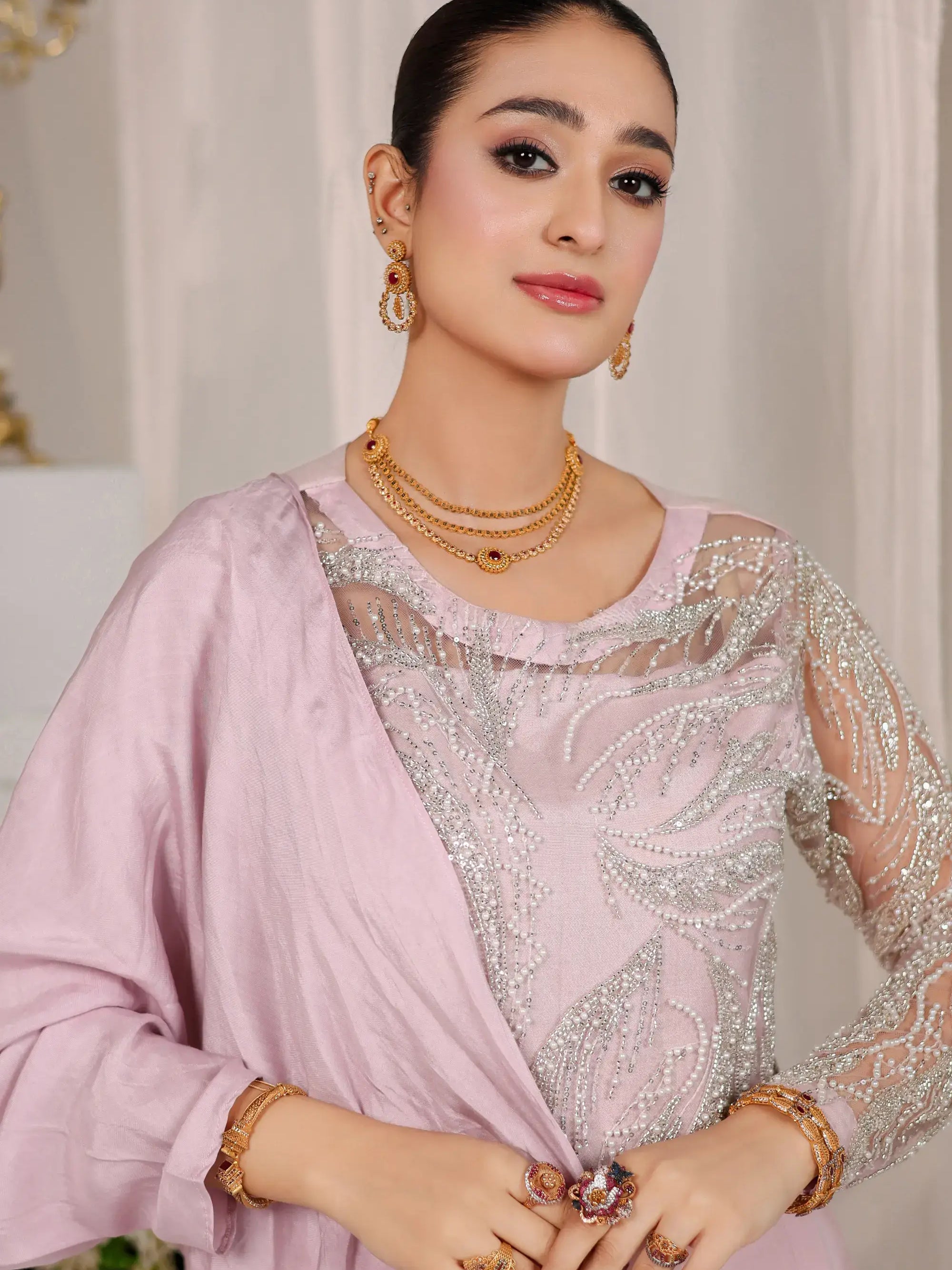 Blush Opulence – Pakistani Engagement Wear by Ahsan Tariq Couture – view 2