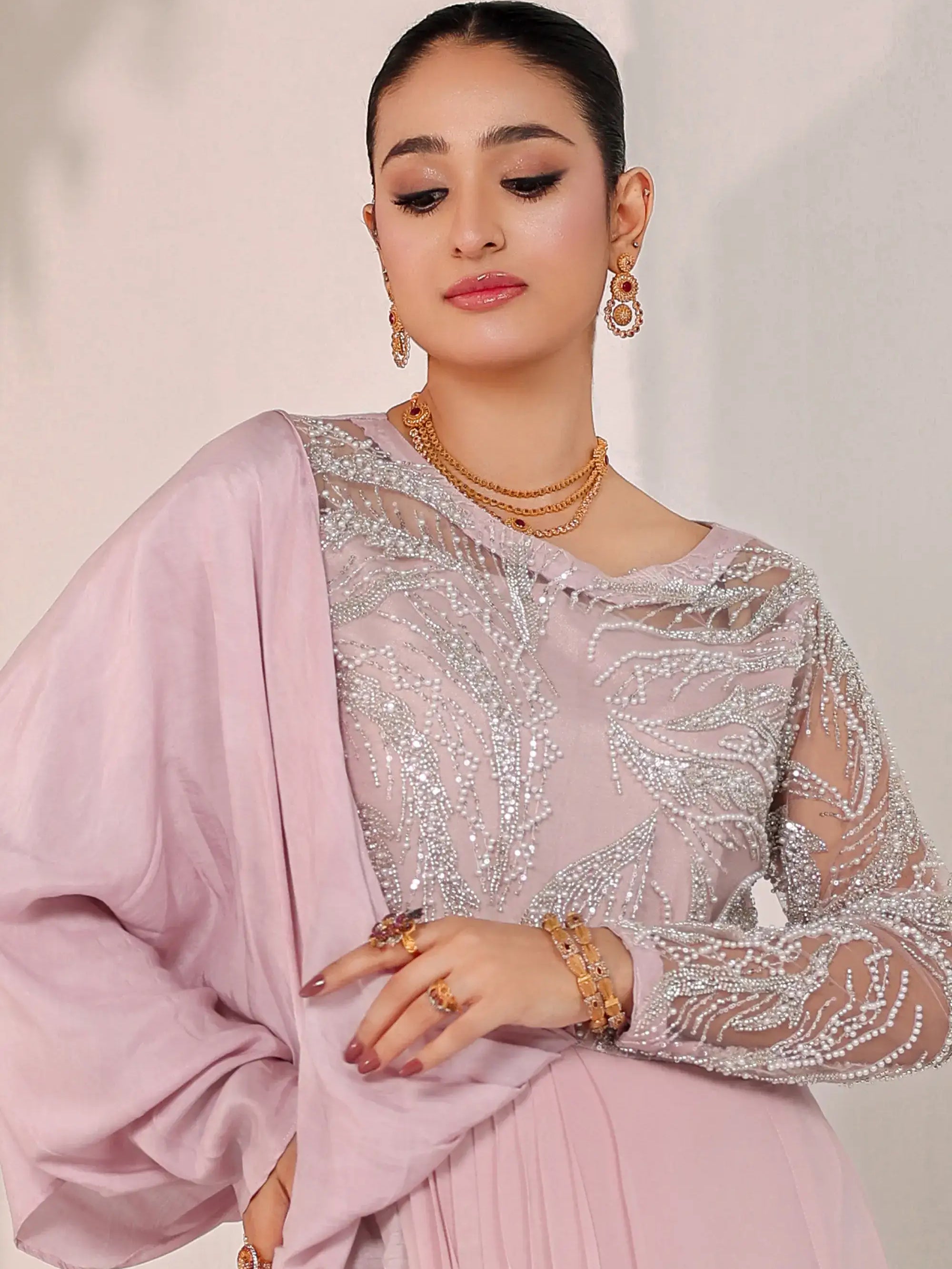 Blush Opulence – Pakistani Engagement Wear by Ahsan Tariq Couture – view 7