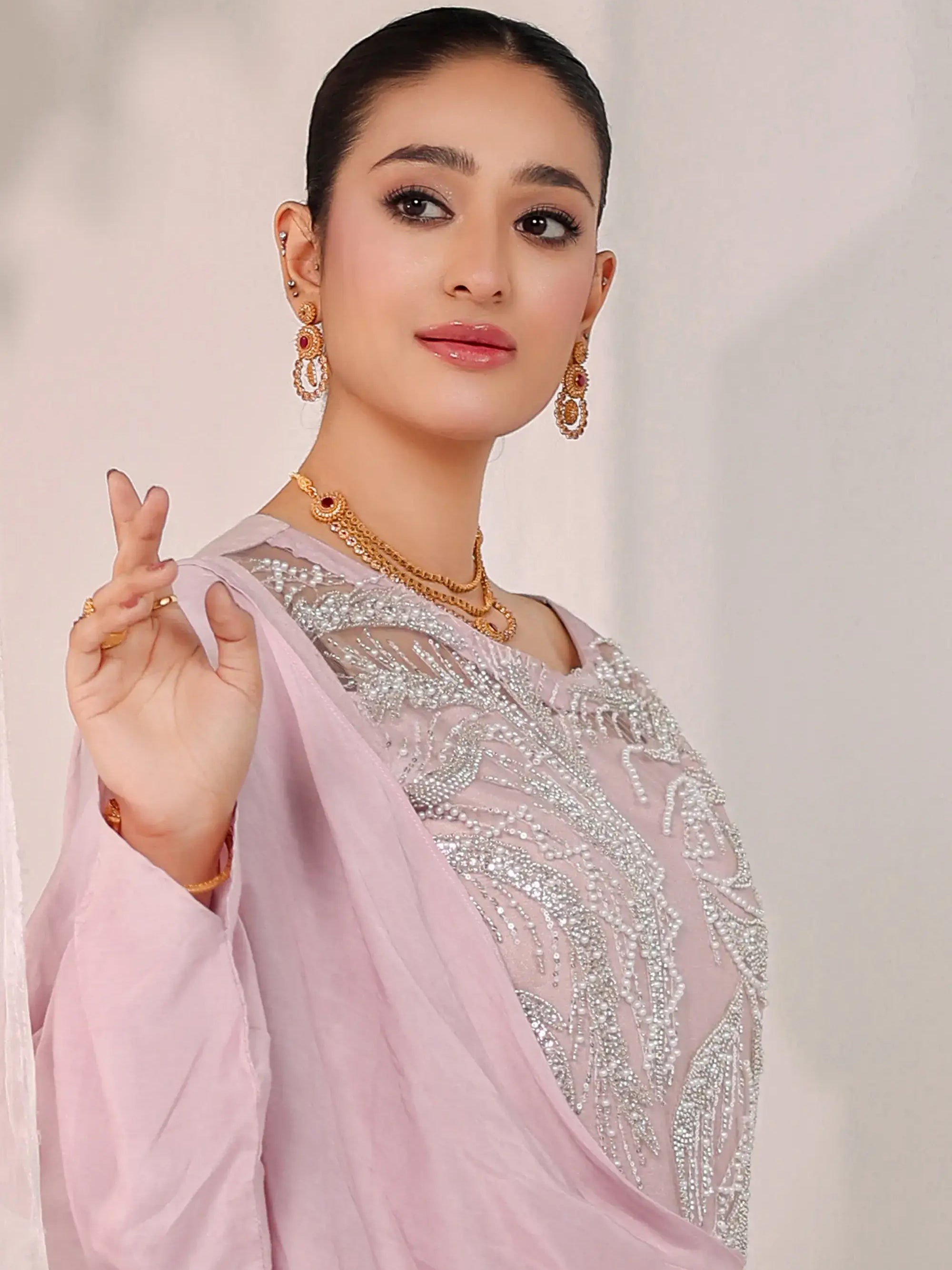 Blush Opulence – Pakistani Engagement Wear by Ahsan Tariq Couture – view 5