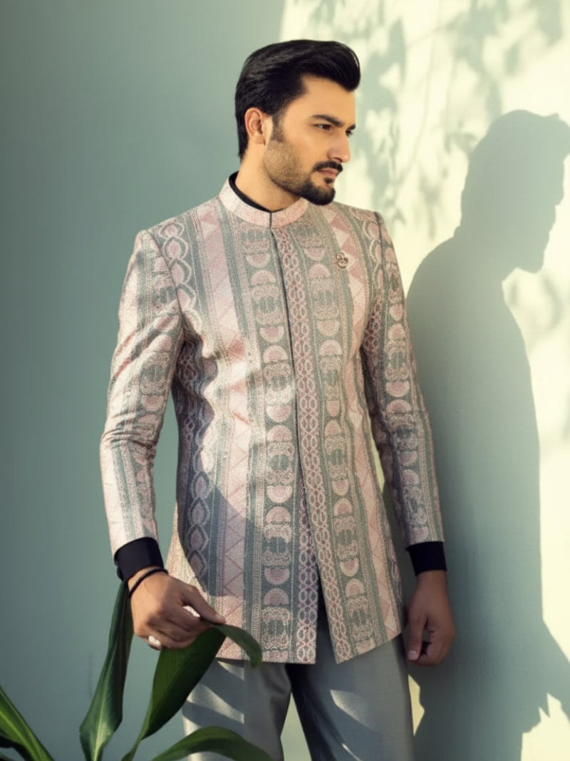 Chrome – Pakistani Open Prince Coat by Ahsan Tariq Couture