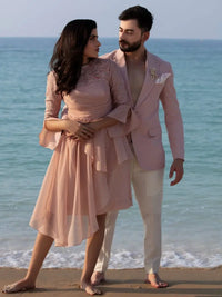 DUSK DUO – Pakistani Engagement Wear by Ahsan Tariq Couture – view 1