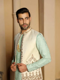 Gulistan – Pakistani Designer Waistcoat by Ahsan Tariq Couture – view 4