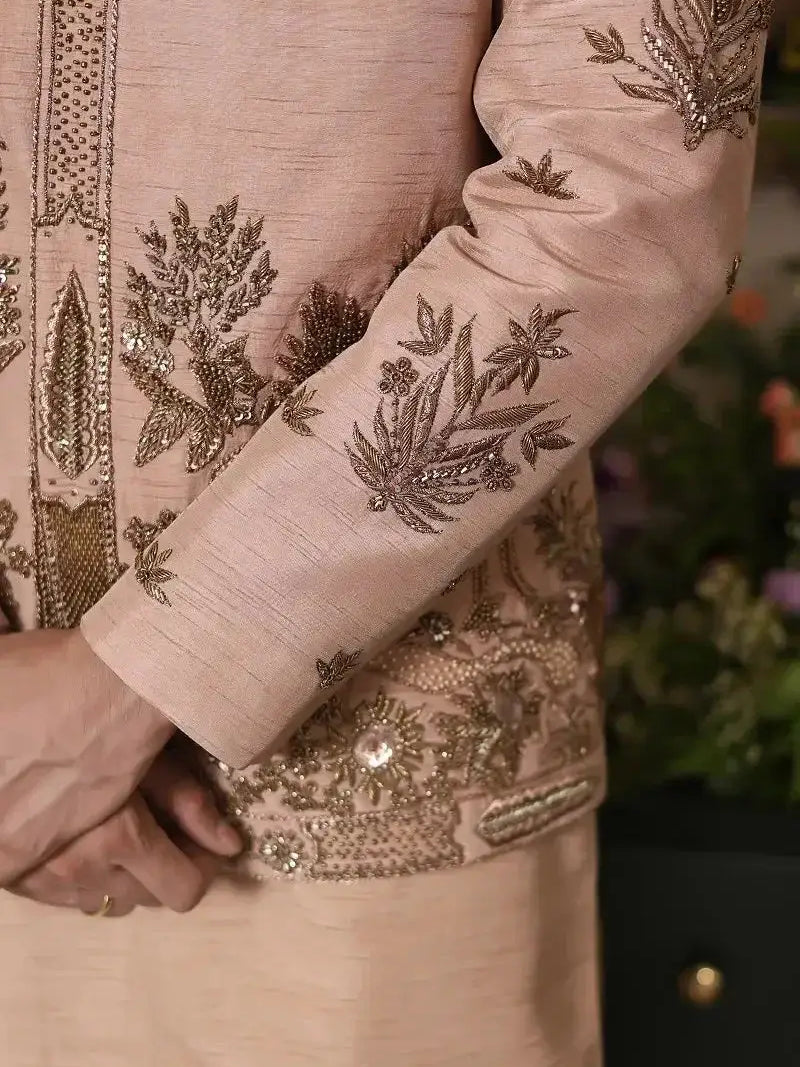 Gulzar-e-Raunaq – Pakistani Prince Coat by Ahsan Tariq Couture – view 4