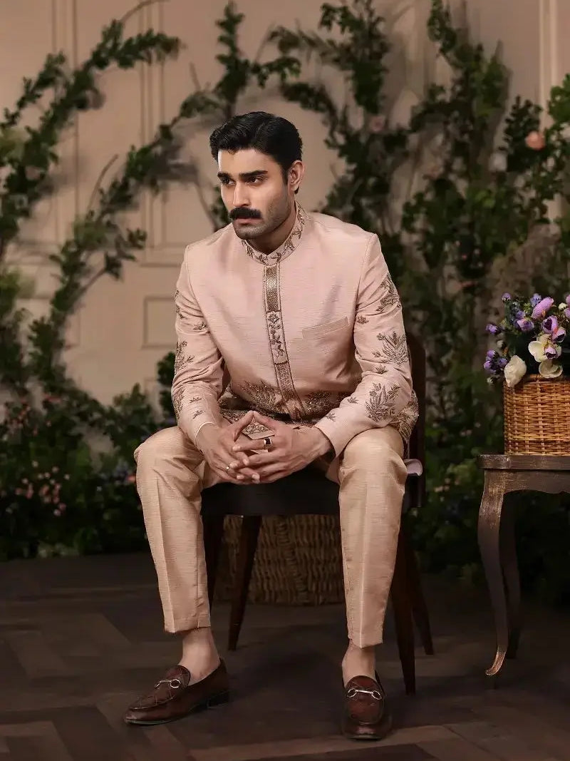 Gulzar-e-Raunaq – Pakistani Prince Coat by Ahsan Tariq Couture – view 8