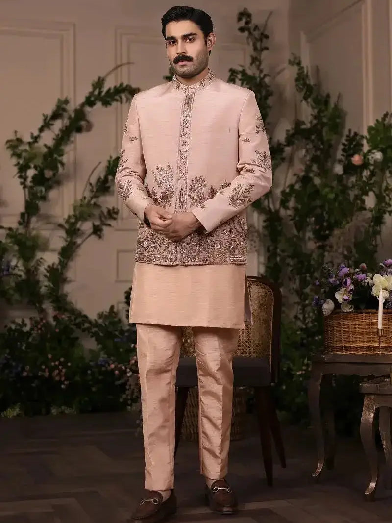 Gulzar-e-Raunaq – Pakistani Prince Coat by Ahsan Tariq Couture – view 1