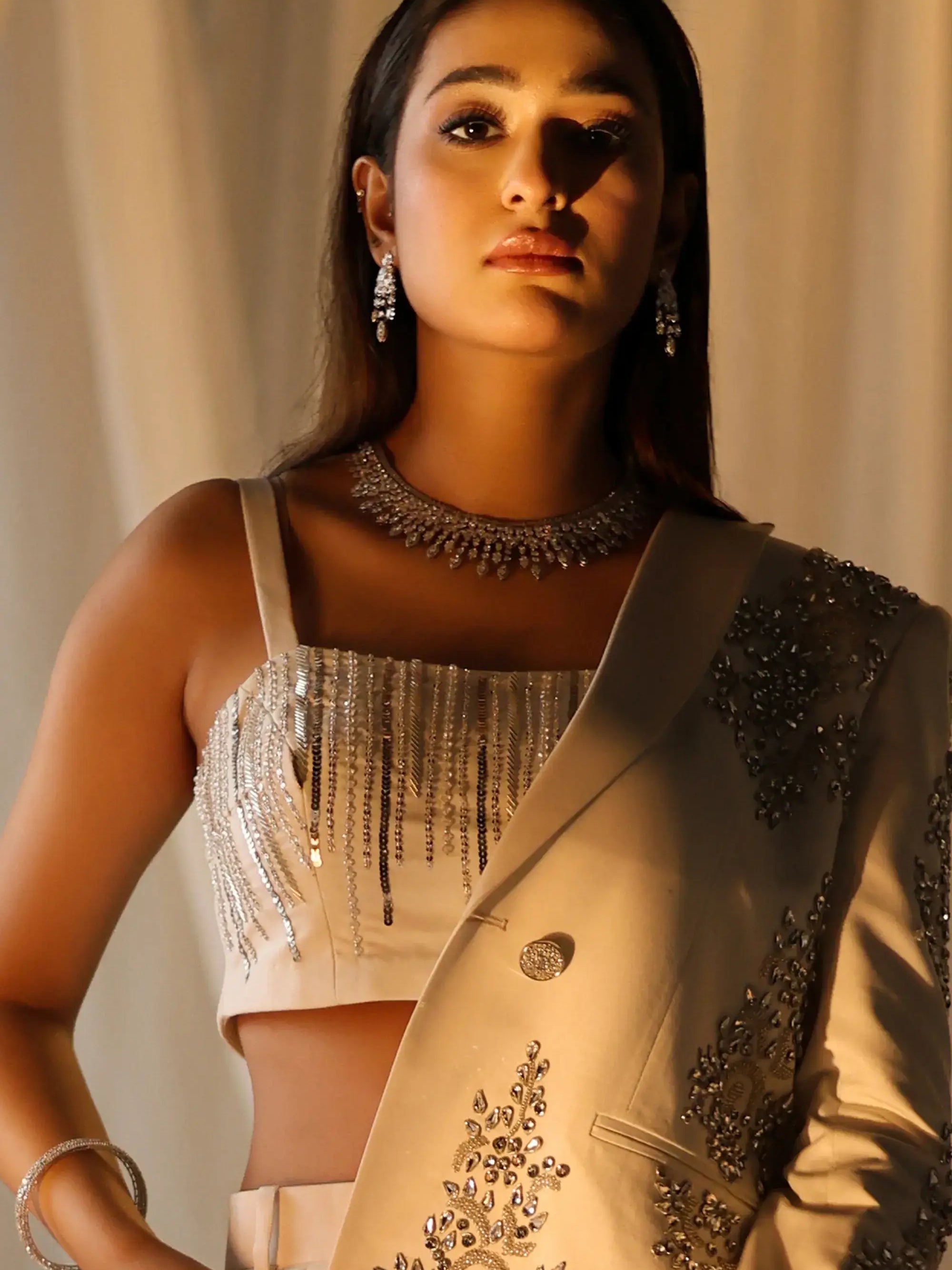 Ivory Radiance – Pakistani Engagement Wear by Ahsan Tariq Couture – view 11