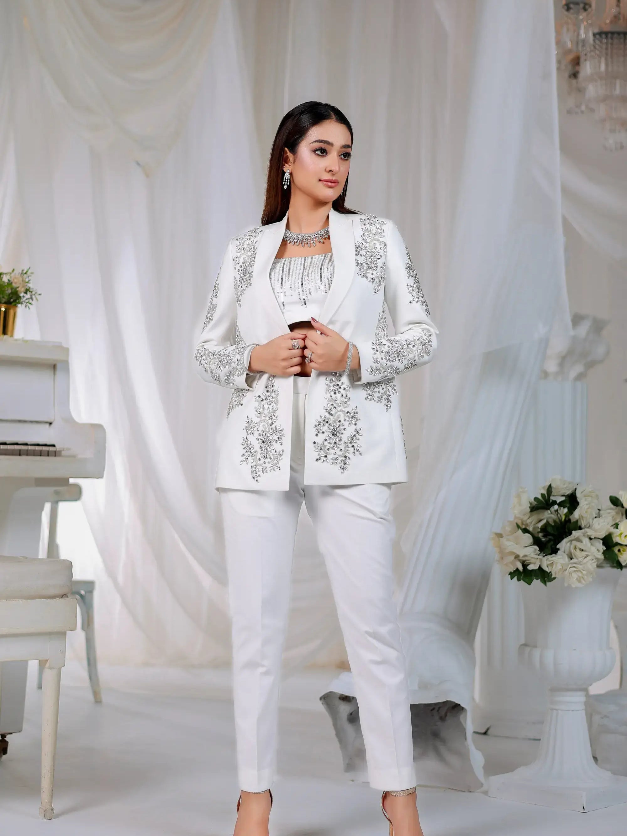 Ivory Radiance – Pakistani Engagement Wear by Ahsan Tariq Couture – view 9
