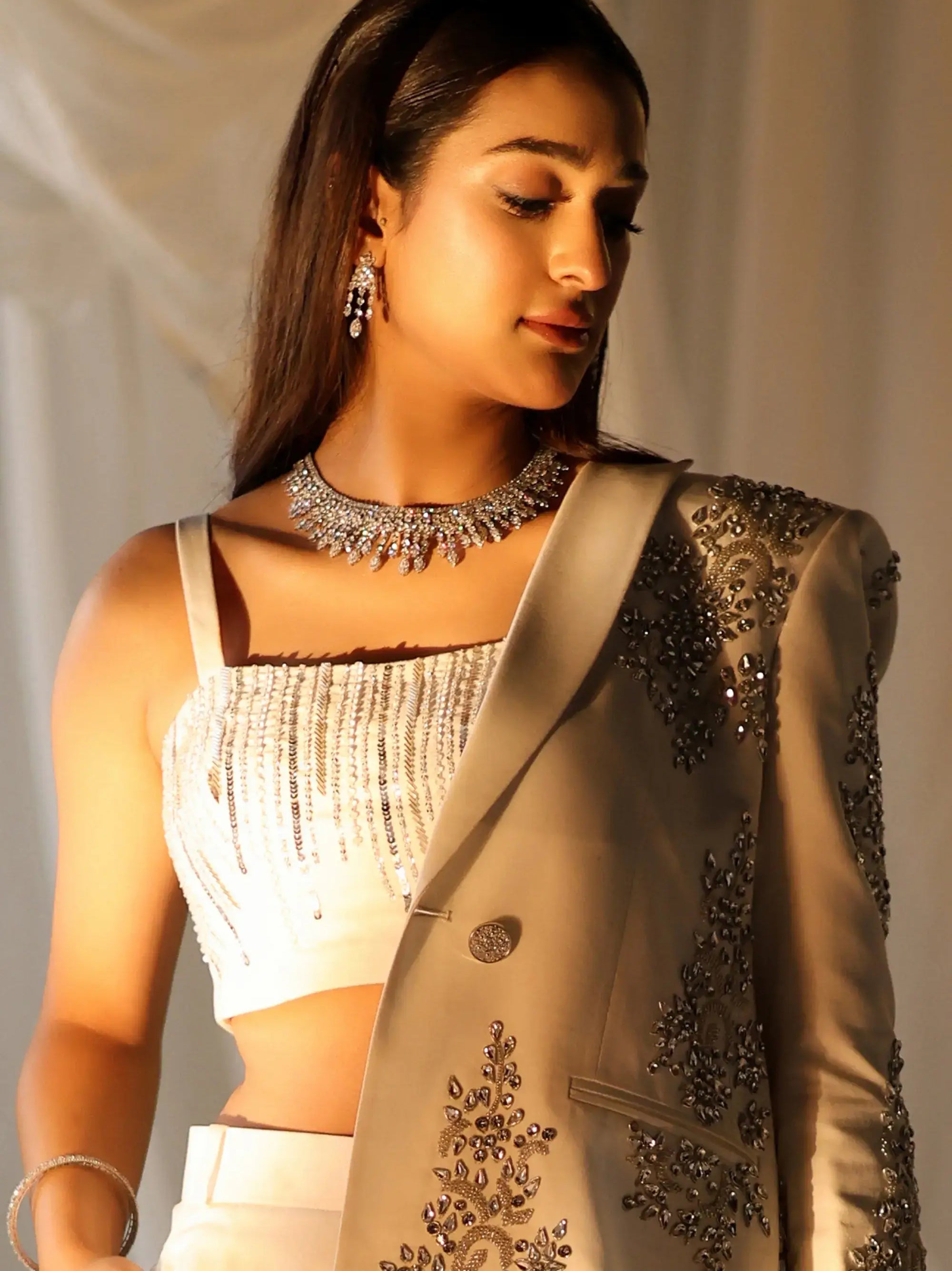 Ivory Radiance – Pakistani Engagement Wear by Ahsan Tariq Couture – view 12