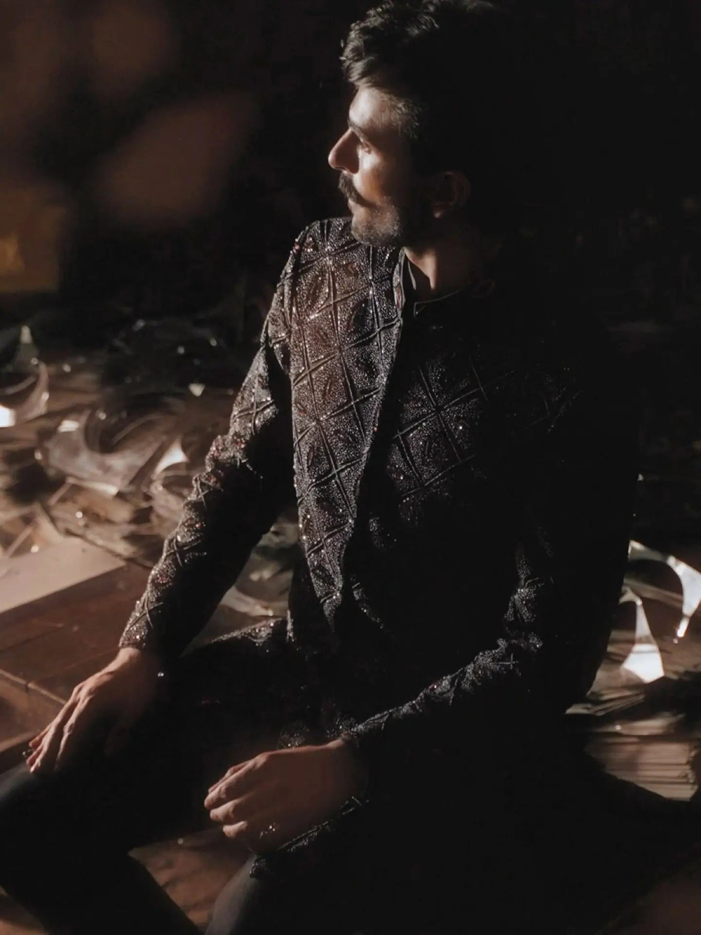 Laal Qila – Pakistani Groom Sherwani by Ahsan Tariq Couture – view 1