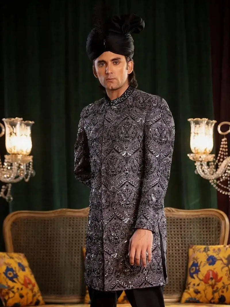 MASTAAN – Pakistani Groom Sherwani by Ahsan Tariq Couture – view 6