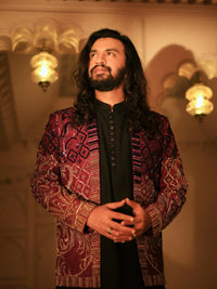 Mirza – Pakistani Groom Sherwani by Ahsan Tariq Couture – view 5
