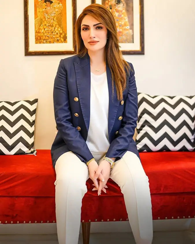 Navy blue double-breasted blazer with gold-toned buttons from nautical azure redefines modern power dressing